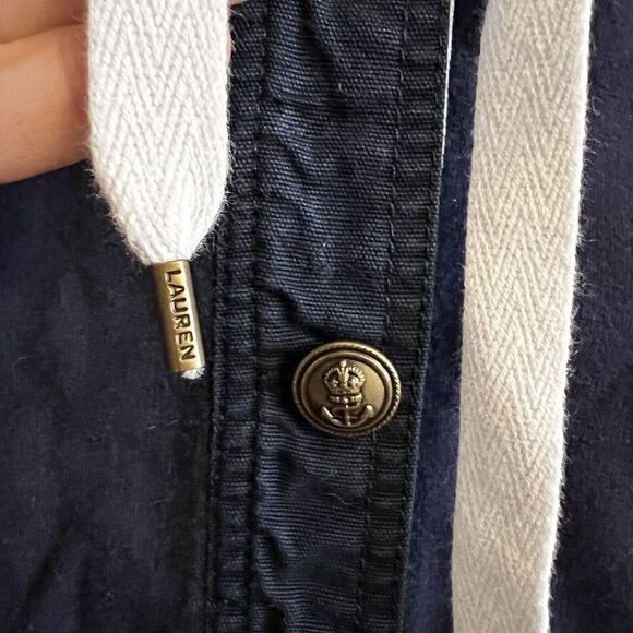 Lauren Ralph Lauren Navy Cotton Jacket with Nautical Buttons Casual Outerwear - Picture 4 of 6